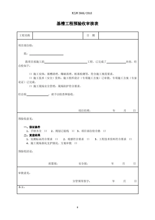 6、工程预验收记录表(1)