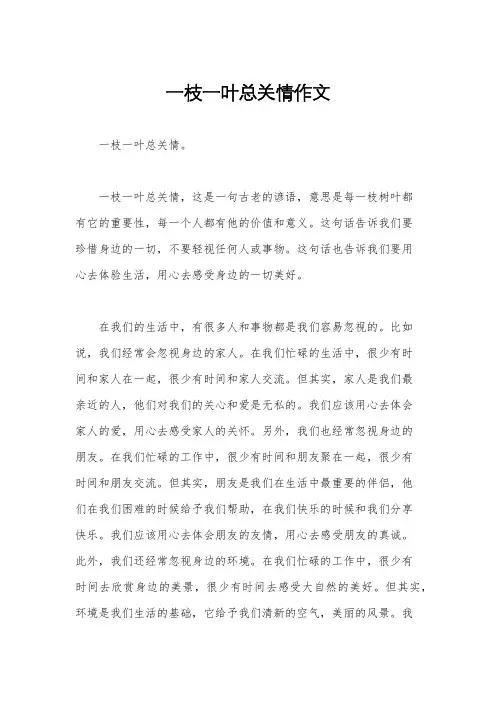 一枝一叶总关情作文