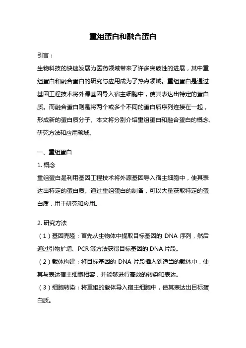 重组蛋白和融合蛋白