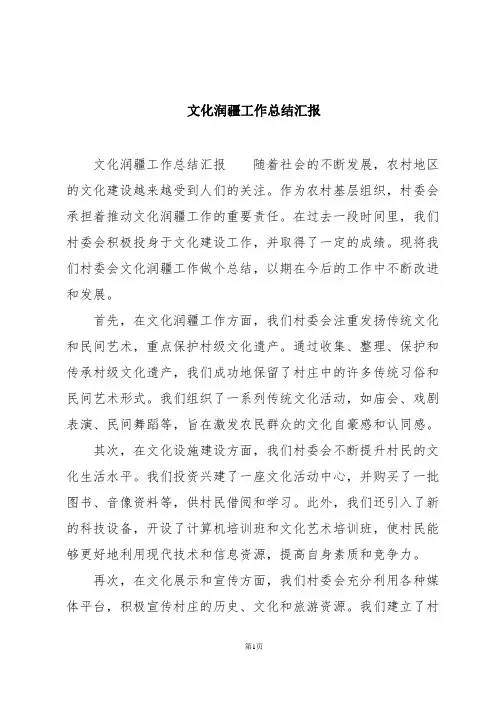 文化润疆工作总结汇报