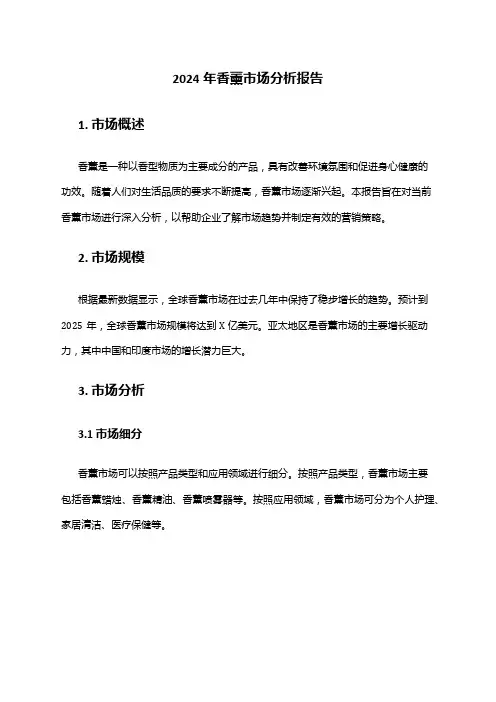 2024年香薰市场分析报告