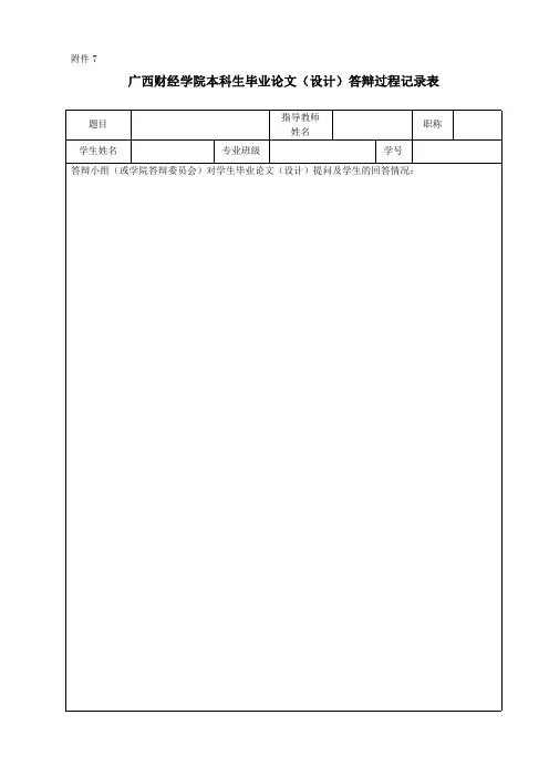 011  答辩过程记录表