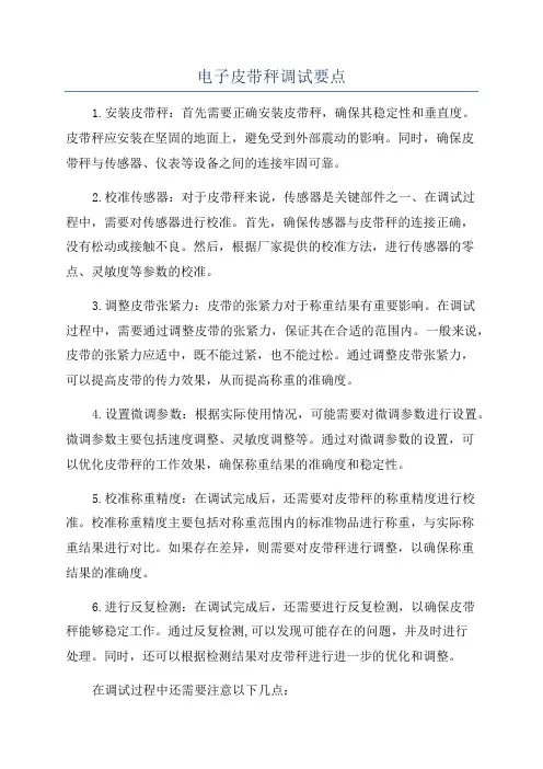 电子皮带秤调试要点