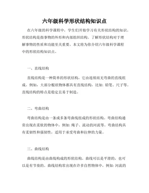 六年级科学形状结构知识点