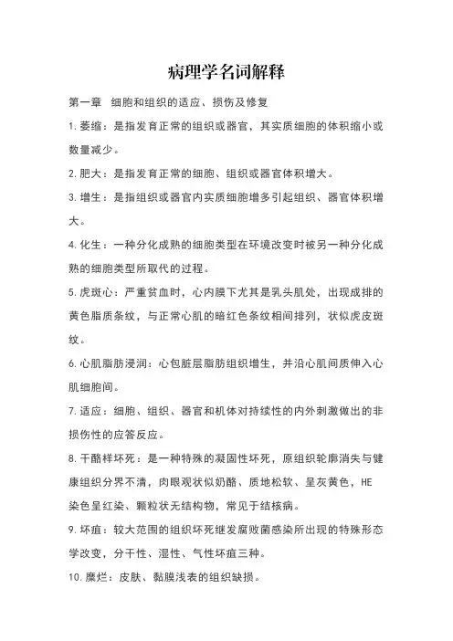 病理学名词解释