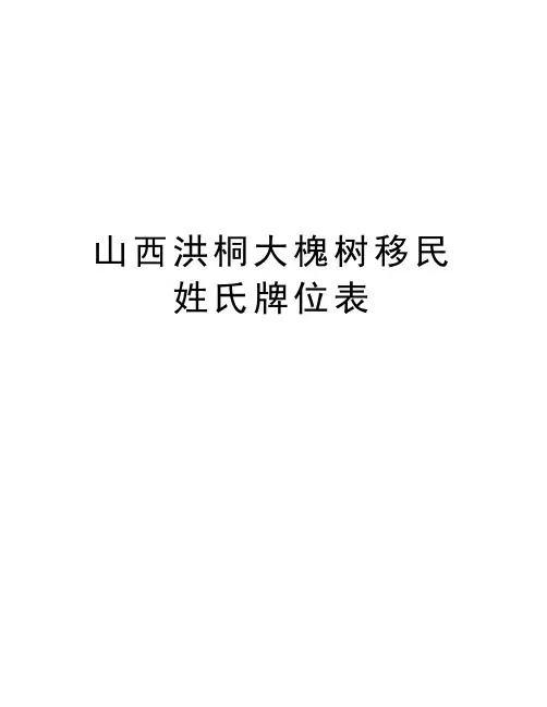 山西洪桐大槐树移民姓氏牌位表演示教学