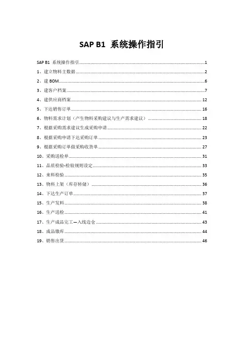 SAP B1 系统操作指引