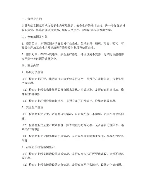 建材企业专项整治方案