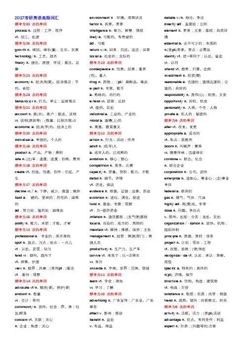 2017考研高频词汇集锦