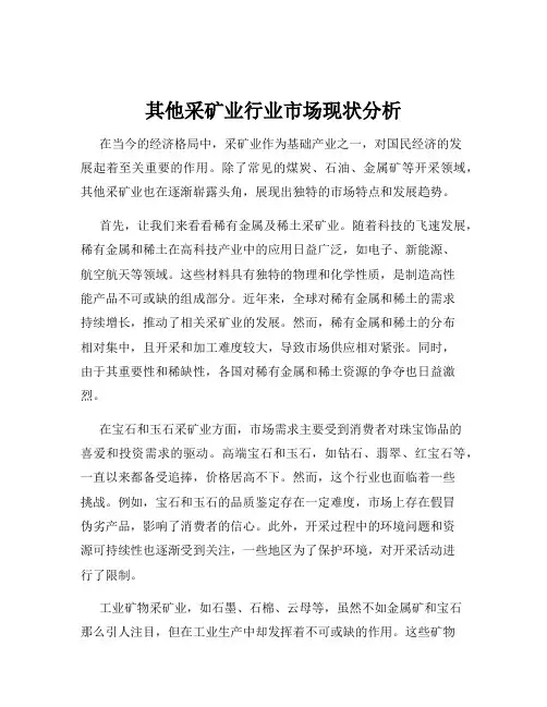 其他采矿业行业市场现状分析