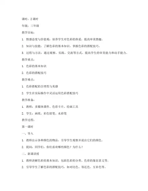 美育授课教案模板范文