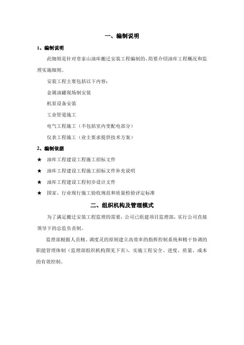 监理细则油库工程建设