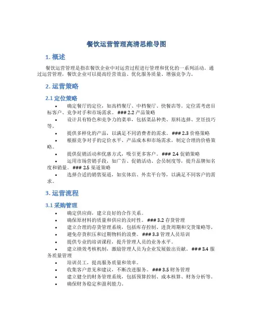 餐饮运营管理高清思维导图