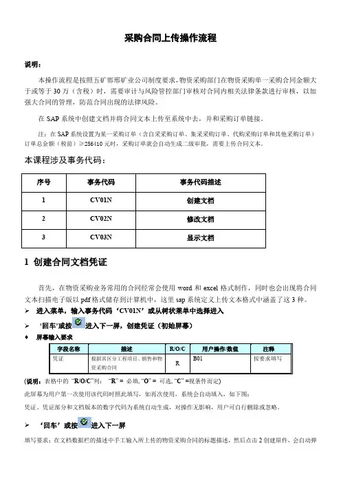 sap-mm-采购合同上传操作手册要点