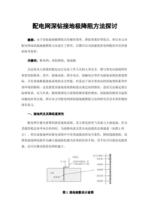 配电网深钻接地极降阻方法探讨