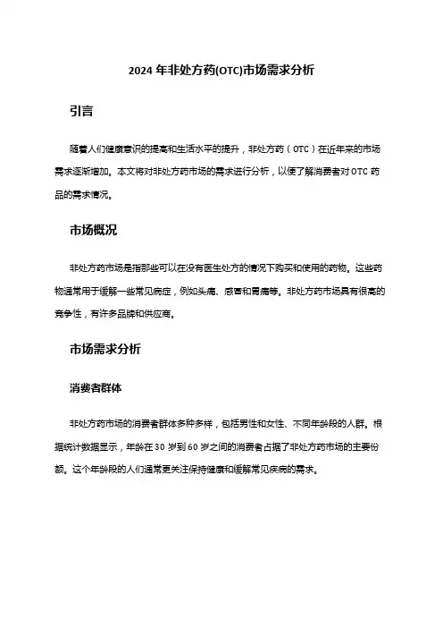 2024年非处方药(OTC)市场需求分析