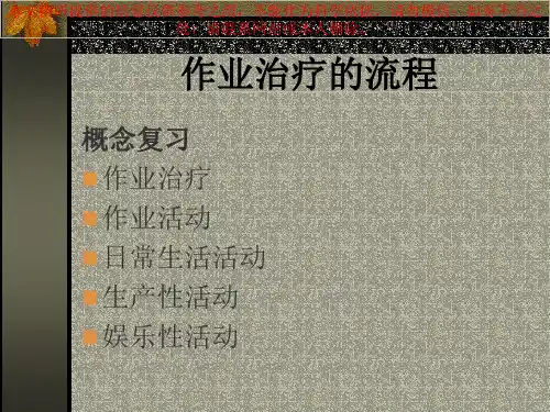 作业治疗的流程培训课件