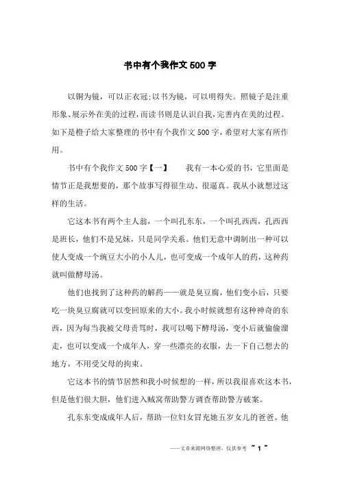 书中有个我作文500字