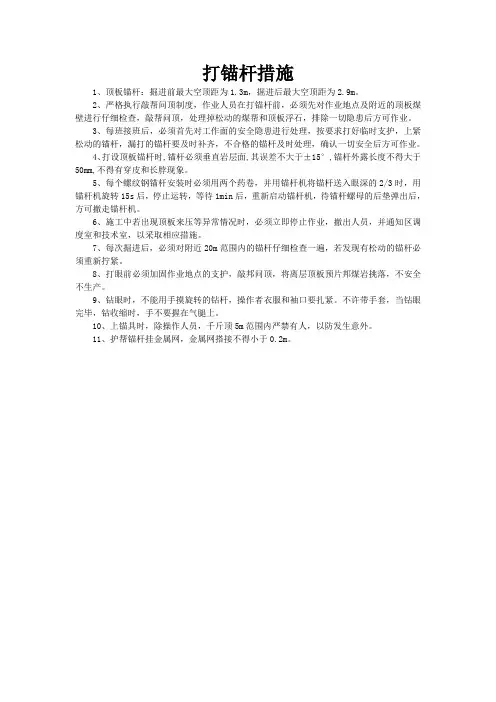 打锚杆措施
