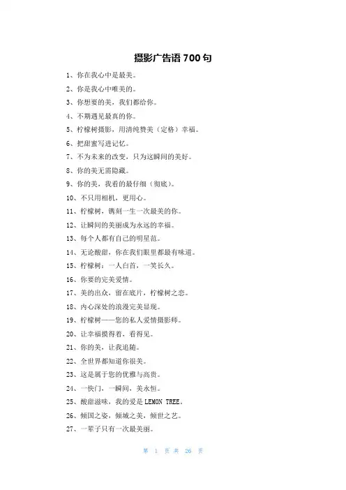 摄影广告语700句