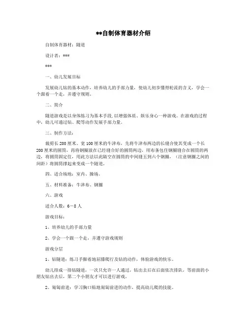 自制体育器材介绍