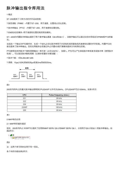 脉冲输出指令库用法