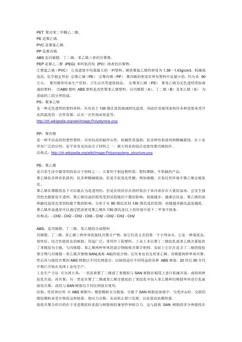 塑料属性