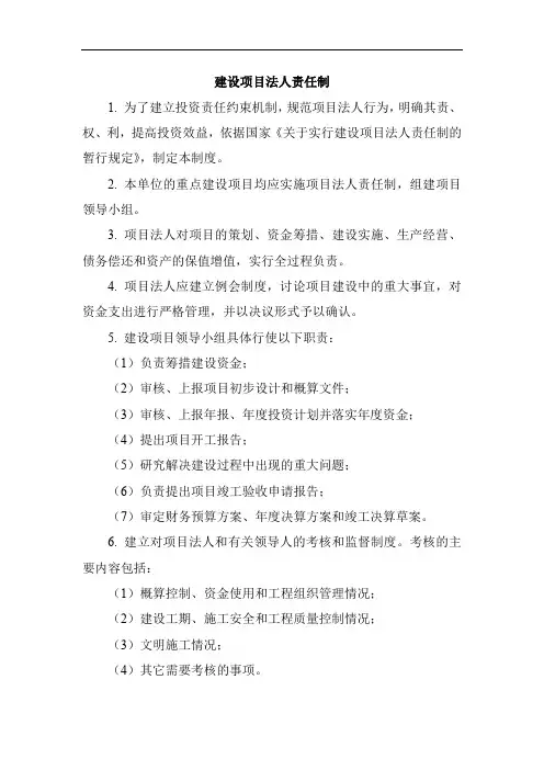 建设项目法人责任制