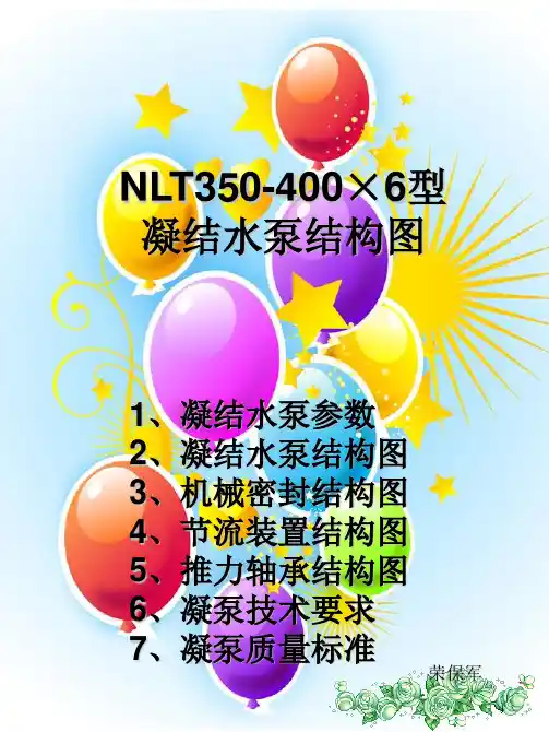 NLT350-400×6型凝凝结水泵结构图(PPT)