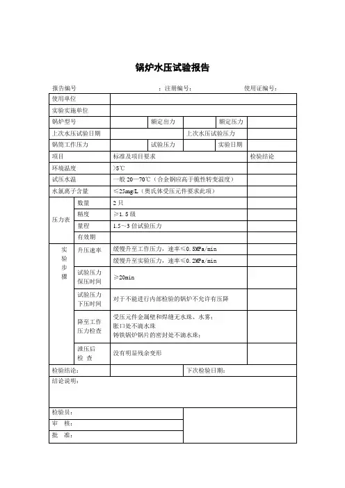 锅炉水压试验报告_2