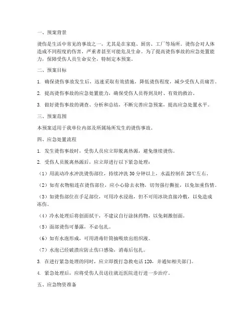 烫伤紧急处理预案