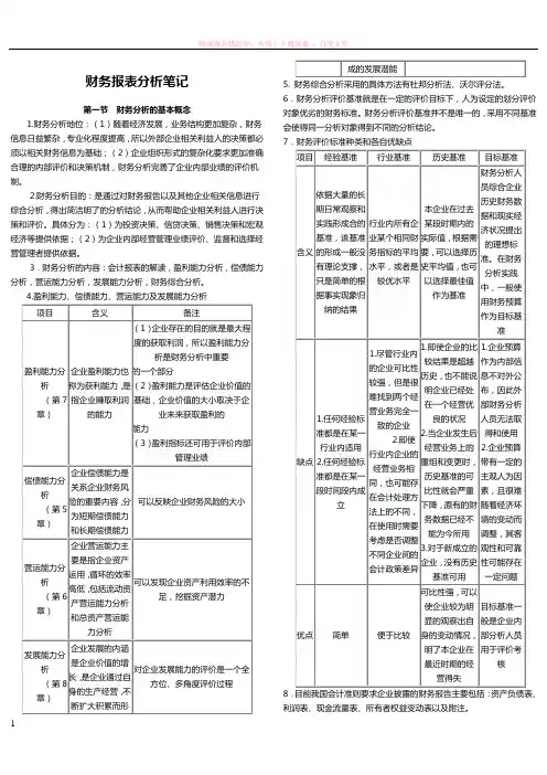 财务报表分析复习资料 (1)