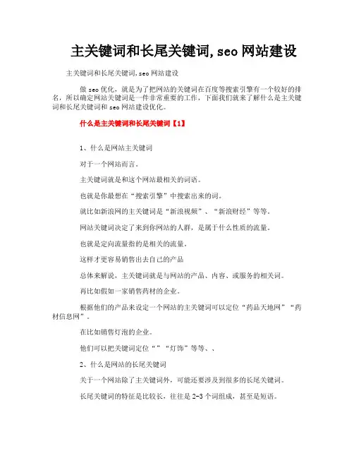 主关键词和长尾关键词seo网站建设