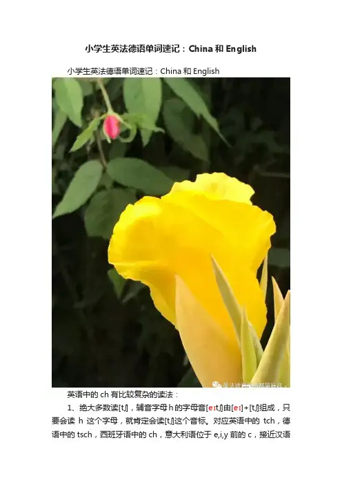 小学生英法德语单词速记：China和English