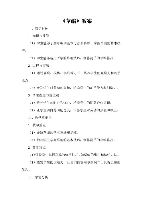 《草编》教案