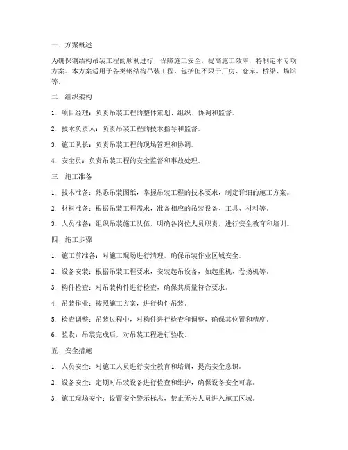 钢结构的吊装专项方案