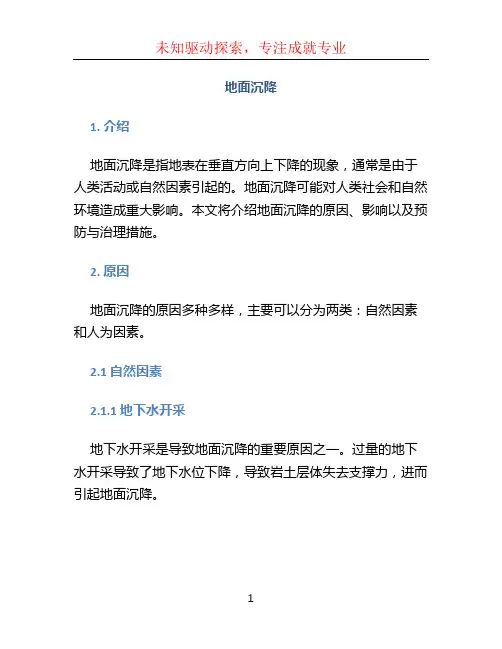 地面沉降文档