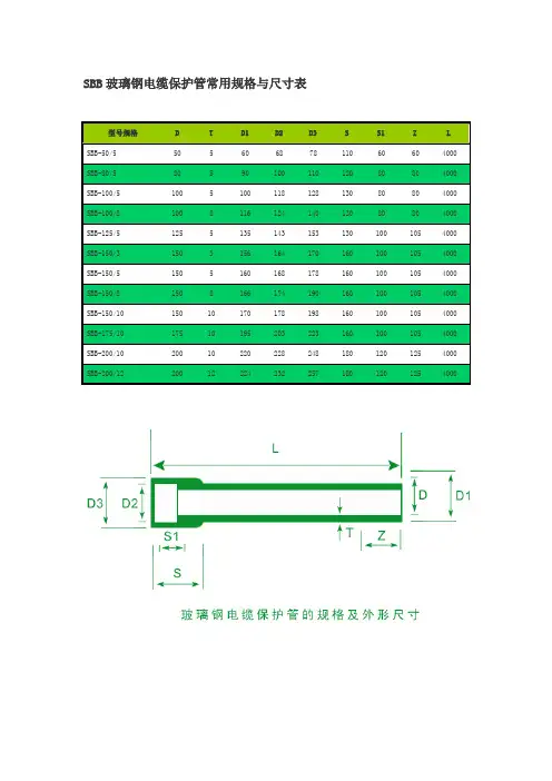 玻璃钢电缆保护管规格尺寸