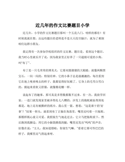 近几年的作文比赛题目小学