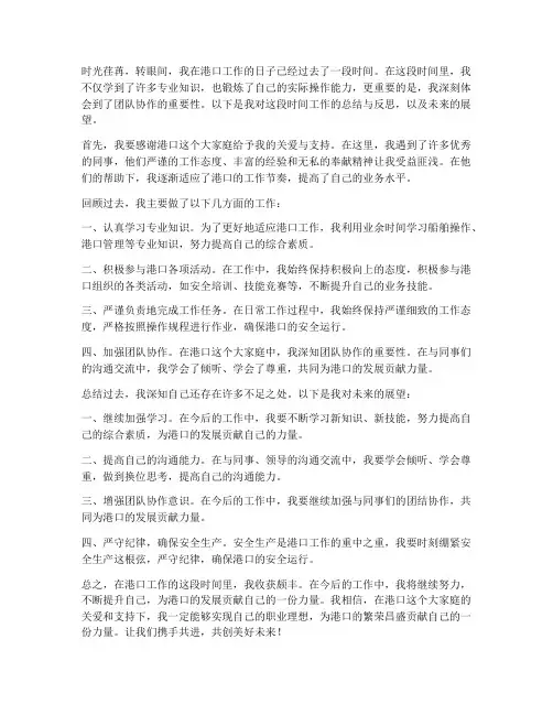 港口个人工作总结结尾