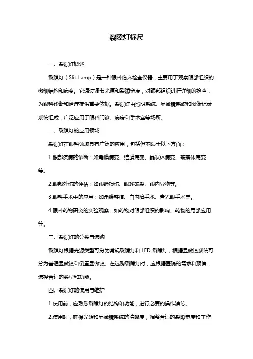 裂隙灯标尺