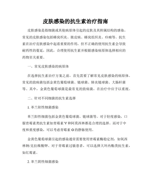 皮肤感染的抗生素治疗指南