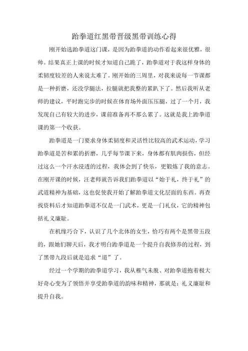 跆拳道红黑带晋级黑带训练心得