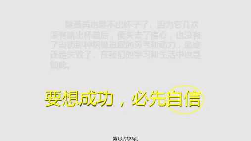 主题班会自信心PPT课件