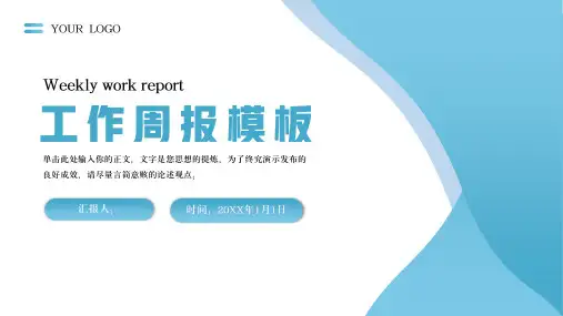 工作周报总结汇报PPT模板