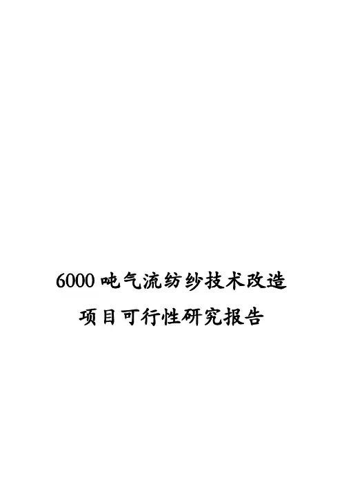 年产6000吨气流纺纱技术改造项目可行性研究报告