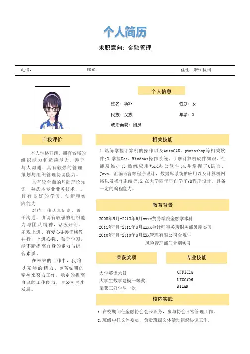个人简历ppt模版