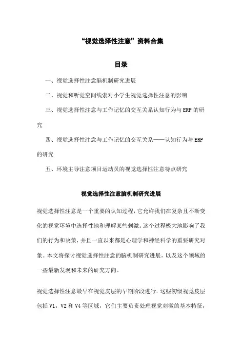 “视觉选择性注意”资料合集