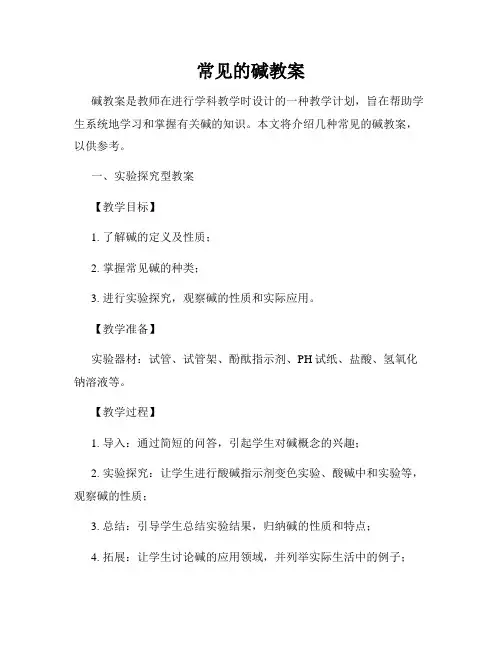 常见的碱教案