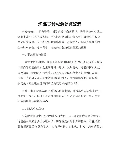 坍塌事故应急处理流程